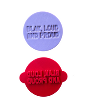 Load image into Gallery viewer, NAIDOC week cookie stamp Aboriginal first nations keep the fire burning Blak Loud Proud