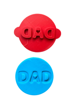 Load image into Gallery viewer, 1st father's day cookie cutter kids on dad's shoulder backview milk beer cheers cookie cutter stamp