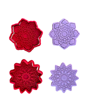 Load image into Gallery viewer, Buddha theme cookie cutter Mandala stamp Flower Lace Pattern Indian Bohemian Henna Mehndi Diwali Chakra