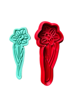 Load image into Gallery viewer, Daffodil full length flower cookie stamp cutter