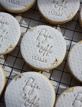 Load image into Gallery viewer, Custom Names Cookie Stamp Wedding Engagement date
