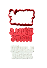Load image into Gallery viewer, Double digits cookie cutter debosser 10th birthday retro style