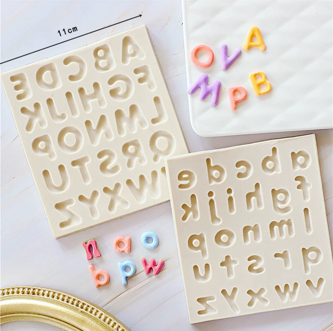 Rounded font Alphabet Number Silicone Mould Captial Letter