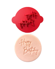 Load image into Gallery viewer, Happy Birthday Cookie Stamp Embosser Brittany font
