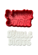 Load image into Gallery viewer, Double digits cookie cutter debosser 10th birthday retro style