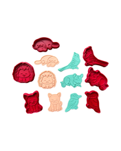 Load image into Gallery viewer, Australian Animals Cookie Cutter Stamp Platypus Dingo Magpie Echina Possumn Cockatoos