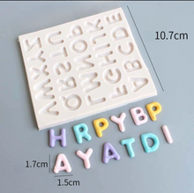 Load image into Gallery viewer, Rounded font Alphabet Number Silicone Mould Captial Letter
