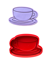 Load image into Gallery viewer, Biggest Morning Tea cookie stamp Cancer Council Teapot teacup cancer ribbon cookie cutter