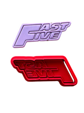 Load image into Gallery viewer, Racing car cookie cutter wheels fast five fifth birthday boy mitsubishi lancer evolution