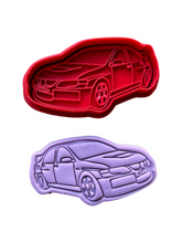 Load image into Gallery viewer, Racing car cookie cutter wheels fast five fifth birthday boy mitsubishi lancer evolution