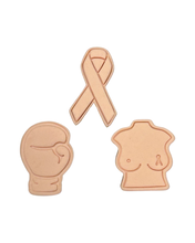 Load image into Gallery viewer, Breast Cancer Awareness Cookie Cutter Stamp cancer logo flight glove