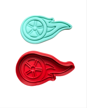 Load image into Gallery viewer, Racing car cookie cutter wheels on fire