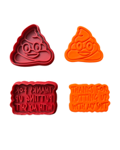 Load image into Gallery viewer, Putting up my shit cookie cutter set poo happy father's day