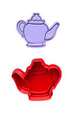 Load image into Gallery viewer, Biggest Morning Tea cookie stamp Cancer Council Teapot teacup cancer ribbon cookie cutter