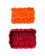 Load image into Gallery viewer, Putting up my shit cookie cutter set poo happy father's day