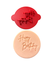 Load image into Gallery viewer, Happy Birthday Cookie Stamp Embosser Brittany font