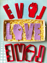 Load image into Gallery viewer, LOVE teacher Cookie Cutter debosser Apple Pencil notebook