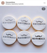 Load image into Gallery viewer, Movember men mental health awareness cookie stamp moustache silicone mould
