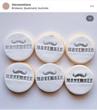 Load image into Gallery viewer, Movember men mental health awareness cookie stamp moustache silicone mould