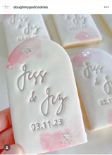 Load image into Gallery viewer, Custom Names Cookie Stamp Wedding Engagement date