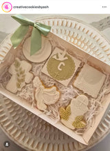 Load image into Gallery viewer, Leafy wreath cross cookie debosser baptism christening initial personalisation