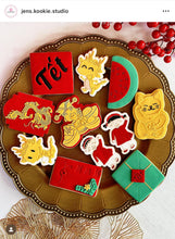 Load image into Gallery viewer, Vietnamese New Year Set Tet Cookie Cutter Stamp Floral Cat Watermelon Lantern Bamboo Sticky rice Bánh Chưng