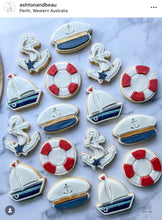 Load image into Gallery viewer, Sailing cookie cutter stamp lighthouse boat helm anchor sun swimming ring