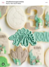 Load image into Gallery viewer, Dinosaurs cookie cutter stamp Skeleton T-Rex Stegosaurus Brontosaurus tricerstops