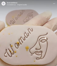 Load image into Gallery viewer, Floral lady cookie stamp affirmation international woman's day