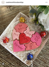 Load image into Gallery viewer, Valentine&#39;s day Cookie Cutter Stamp Love Heart Puzzle conversation messages
