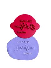 Load image into Gallery viewer, Custom Names Cookie Stamp Wedding Engagement Mr Mrs