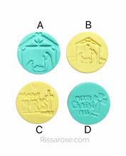 Load image into Gallery viewer, Traditional Christmas Nativity Scene Cookie Stamp Merry Christmas Baby Jesus Cross