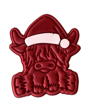 Load image into Gallery viewer, Christmas Highland cow Cookie Cutter Stamp