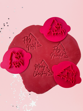 Load image into Gallery viewer, Merry Christmas Feliz Navidad Feliz Natal Cookie stamp Spanish Portuguese cookie embosser