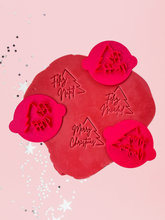 Load image into Gallery viewer, Merry Christmas Feliz Navidad Feliz Natal Cookie stamp Spanish Portuguese cookie embosser