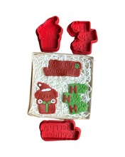 Load image into Gallery viewer, Merry Woofmas Cookie Cutter Stamp Dog Christmas wreath puppy present