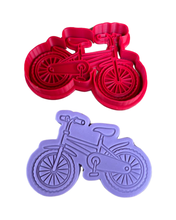 Load image into Gallery viewer, Bike Cookie Cutter Stamp Bicycle BMX High Wheel Bike Motorbike Scooter Fondant Embosser Cake Tool