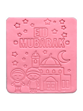 Load image into Gallery viewer, Large PYO Eid cookie cutter Muslim boy girl Fondant Eid Ramadan Embosser Hijab