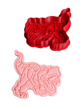Load image into Gallery viewer, Dinosaurs cookie cutter stamp T-Rex realistic scary