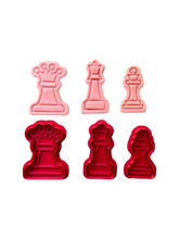 Load image into Gallery viewer, Complete Chess cutter stamp Pawn King Queen Bishop Rook Knight Board Game