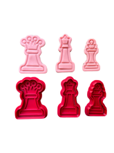 Load image into Gallery viewer, Complete Chess cutter stamp Pawn King Queen Bishop Rook Knight Board Game