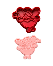 Load image into Gallery viewer, Fairy cookie cutter Stamp mushroom bow girls birthday