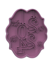 Load image into Gallery viewer, Happy New Year Cookie Fondant Cutter Stamps counting down clock Wine Glass 2024 Fireworks
