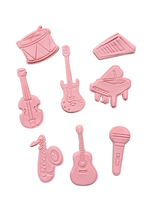 Load image into Gallery viewer, Music theme cookie cutter stamp - Drum Grand Piano Violin Microphone Saxophone Guitar Keyboard Keyboard