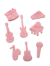 Load image into Gallery viewer, Music theme cookie cutter stamp - Drum Grand Piano Violin Microphone Saxophone Guitar Keyboard Keyboard