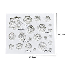 Load image into Gallery viewer, Assorted Roses Silicone Mini Rose Cookie Cake Fondant Sugarcraft Soap floral theme