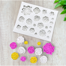 Load image into Gallery viewer, Assorted Roses Silicone Mini Rose Cookie Cake Fondant Sugarcraft Soap floral theme