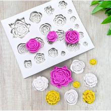 Load image into Gallery viewer, Assorted Roses Silicone Mini Rose Cookie Cake Fondant Sugarcraft Soap floral theme