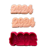 Load image into Gallery viewer, Congratulations cookie cutter Class of 2023 cookie debosser raised stamp graduation cap