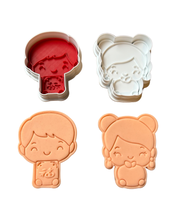 Load image into Gallery viewer, Chinese boy girl Cookie Cutter Stamp Mandarin Red Envelope debosser